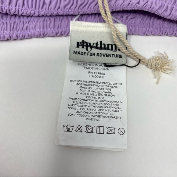 Rhythm. x Free People Smocked Xanadu Violet Bikini Bottom - Picture 4 of 6